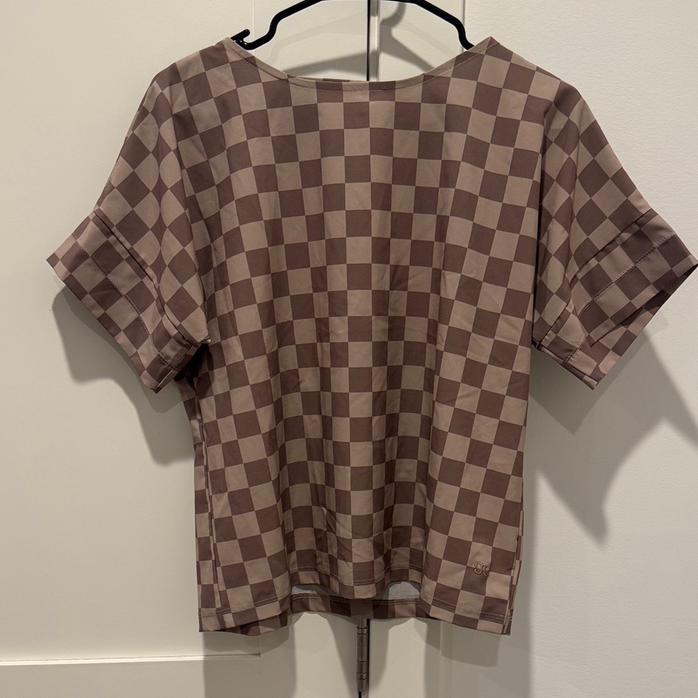 Albion Checkered Short Sleeve Tee - Brown